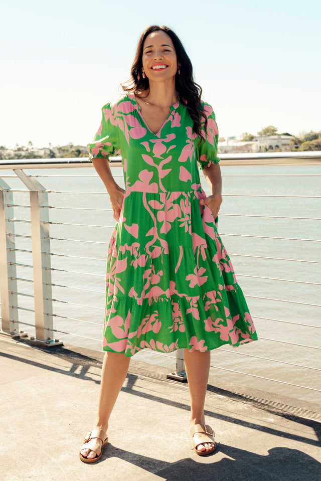 Euphoria Green Floral Dress