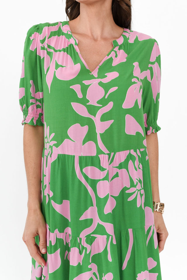 Euphoria Green Floral Dress