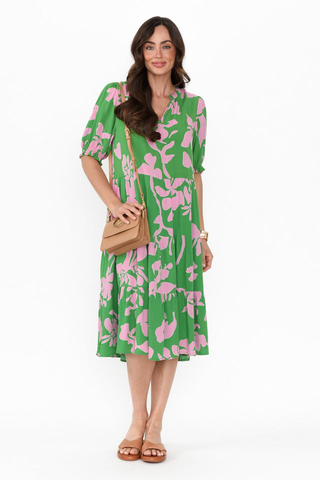 Euphoria Green Floral Dress