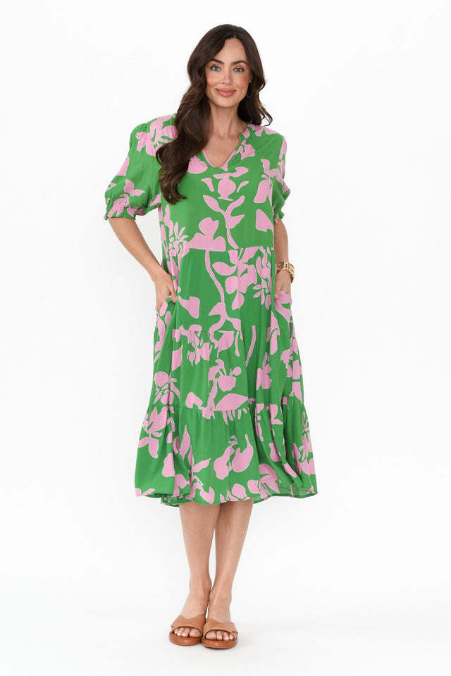 Euphoria Green Floral Dress