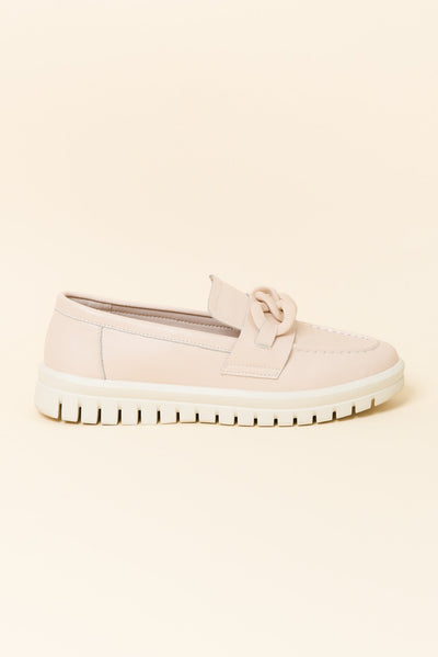 Euston Nude Leather Chain Loafer
