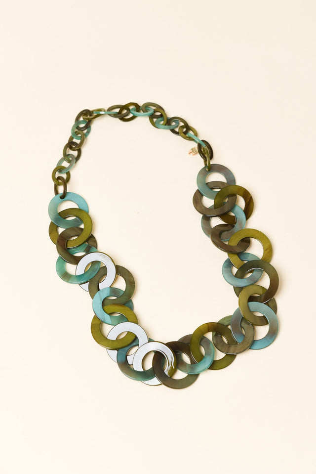 Evans Teal Linked Necklace
