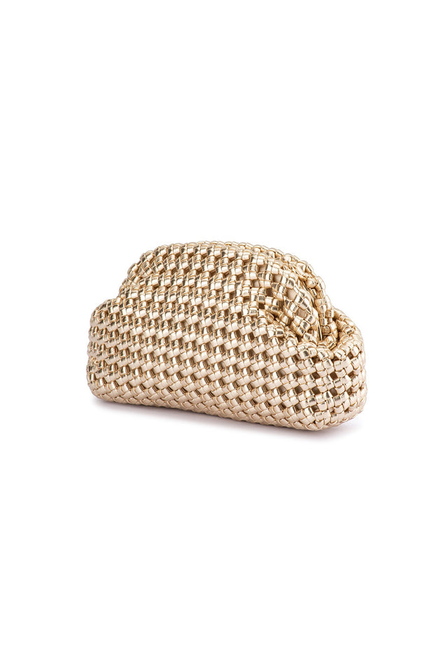 Everly Gold Woven Clutch image 4