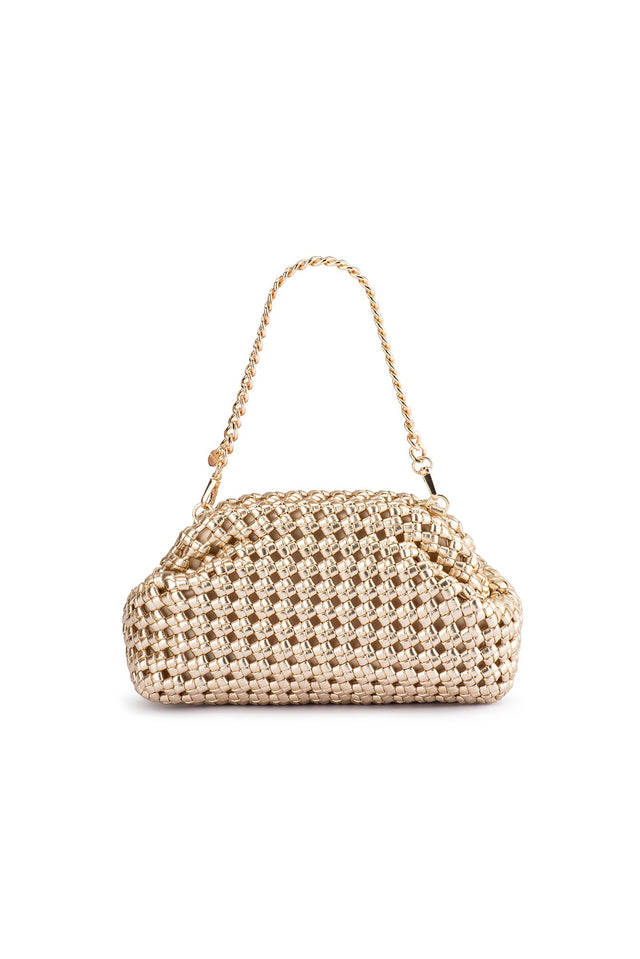 Everly Gold Woven Clutch image 2