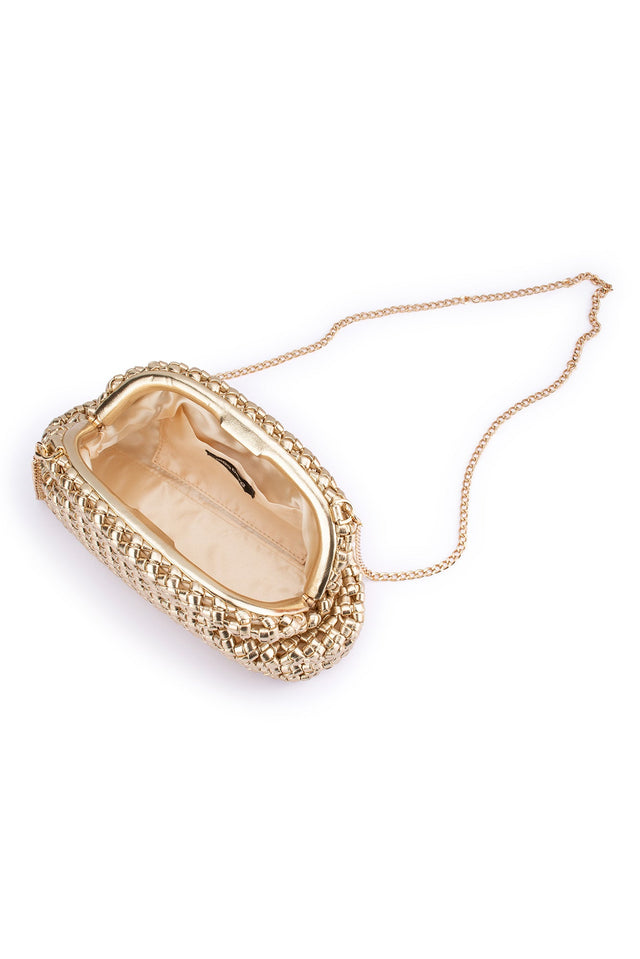 Everly Gold Woven Clutch image 6