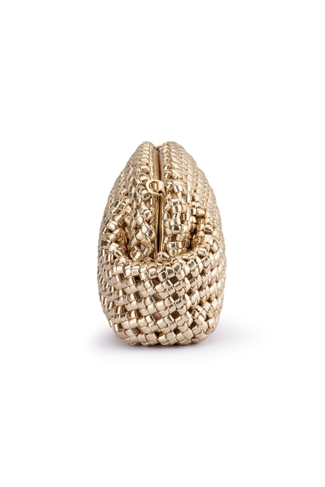 Everly Gold Woven Clutch image 5