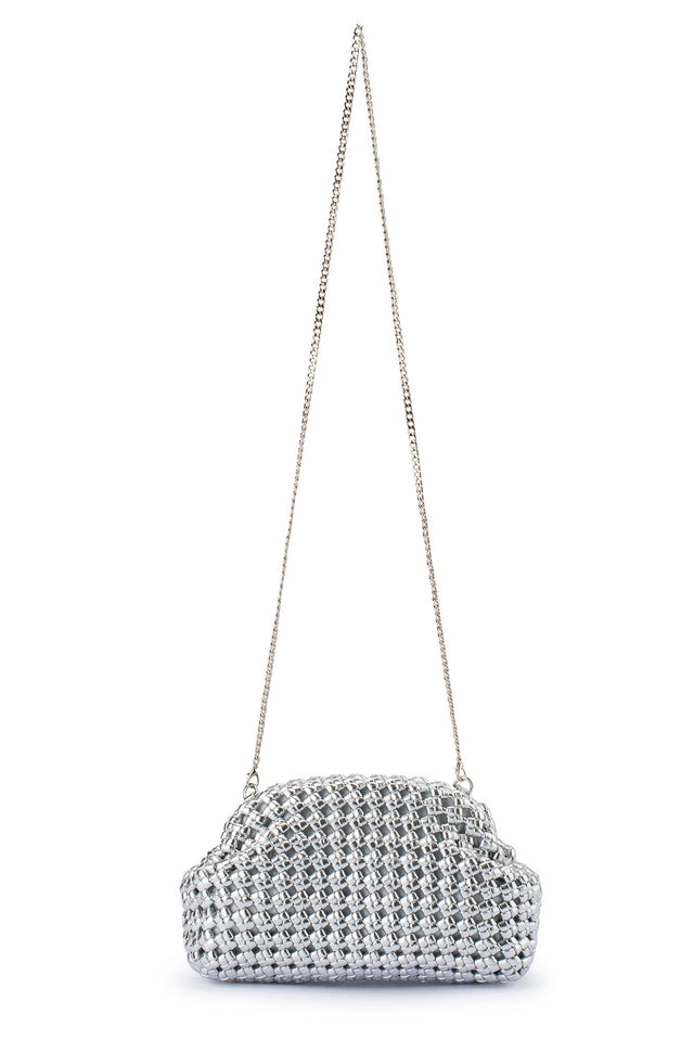 Everly Silver Woven Clutch image 3
