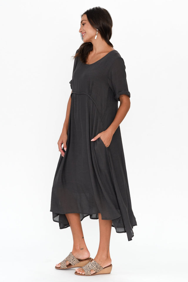 Everlyn Charcoal Crescent Dress