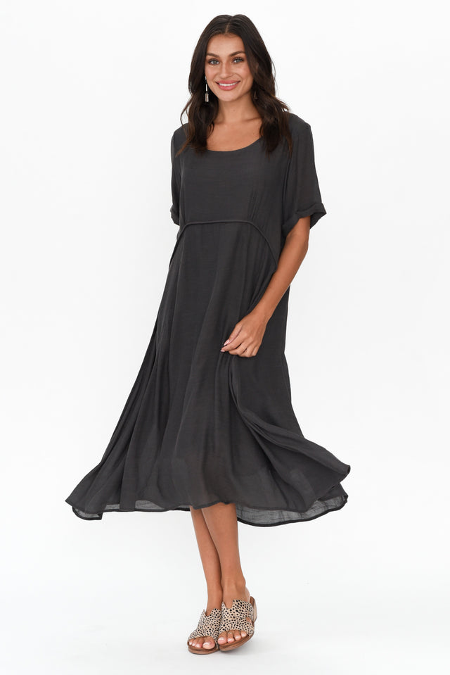Everlyn Charcoal Crescent Dress banner image