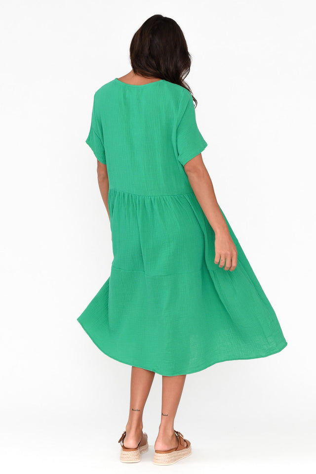 Evianna Green Cotton Peak Dress image 5