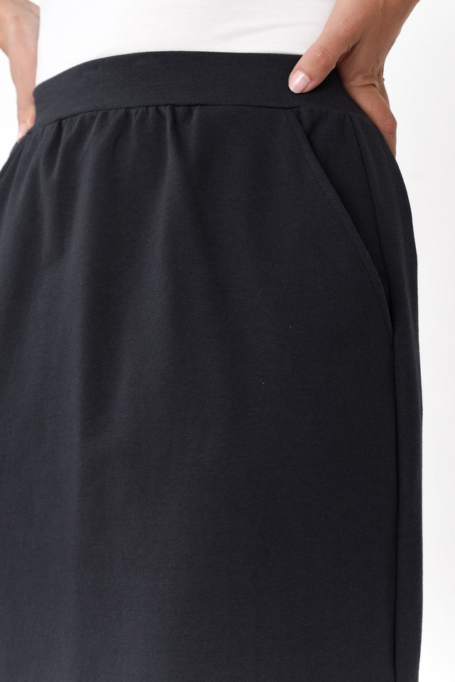 Evie Charcoal Cotton Blend Skirt