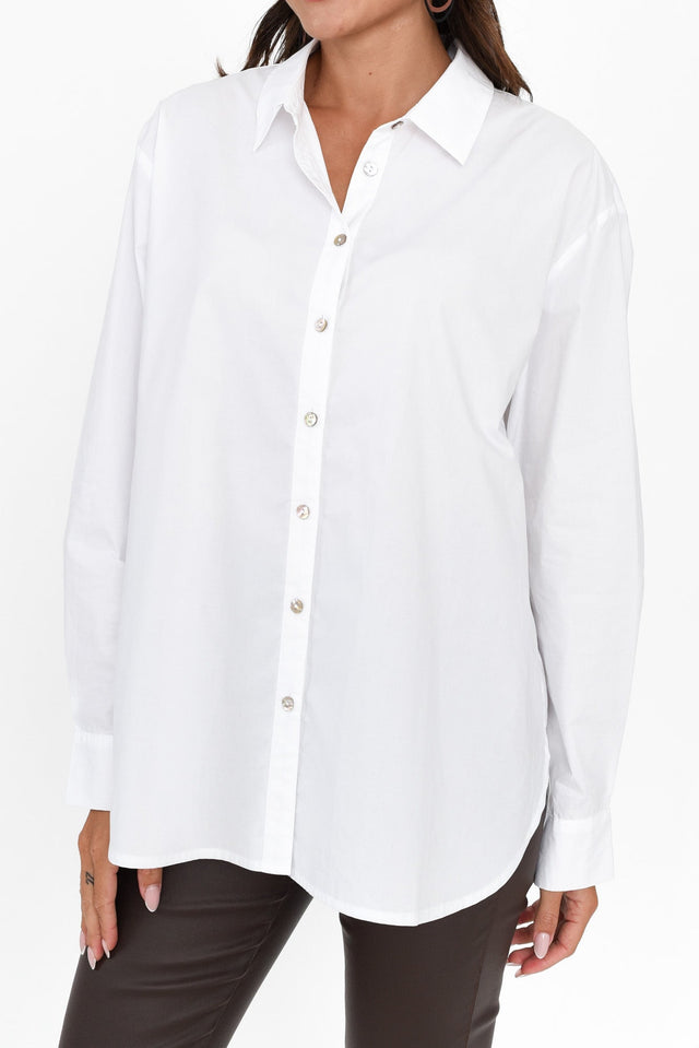 Fabel White Cotton Poplin Shirt