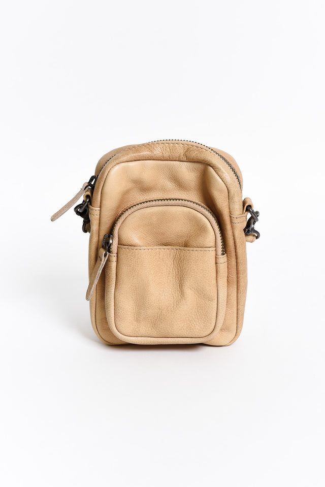 Face the Music Camel Leather Camera Bag