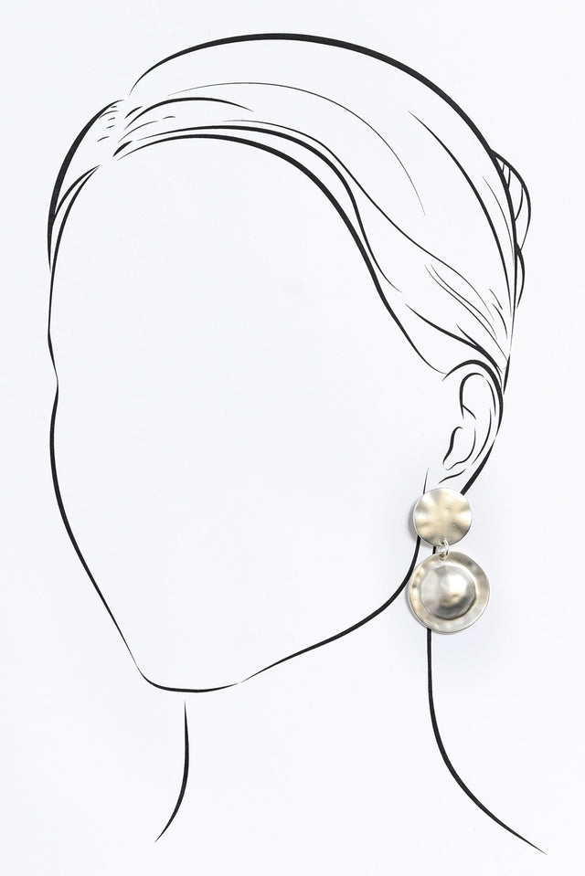 Favae Silver Circle Drop Earrings image 3