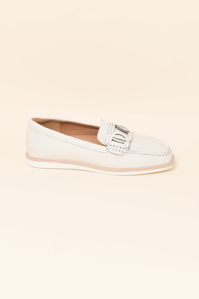 Felix Grey Leather Buckle Loafer