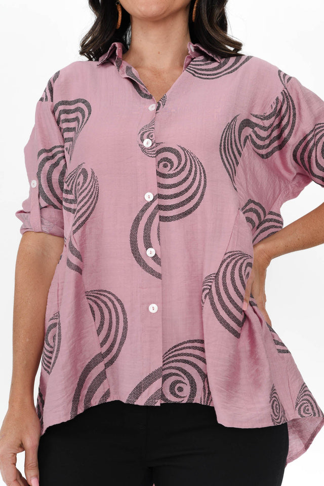 Fergus Pink Circle Cotton Blend Shirt