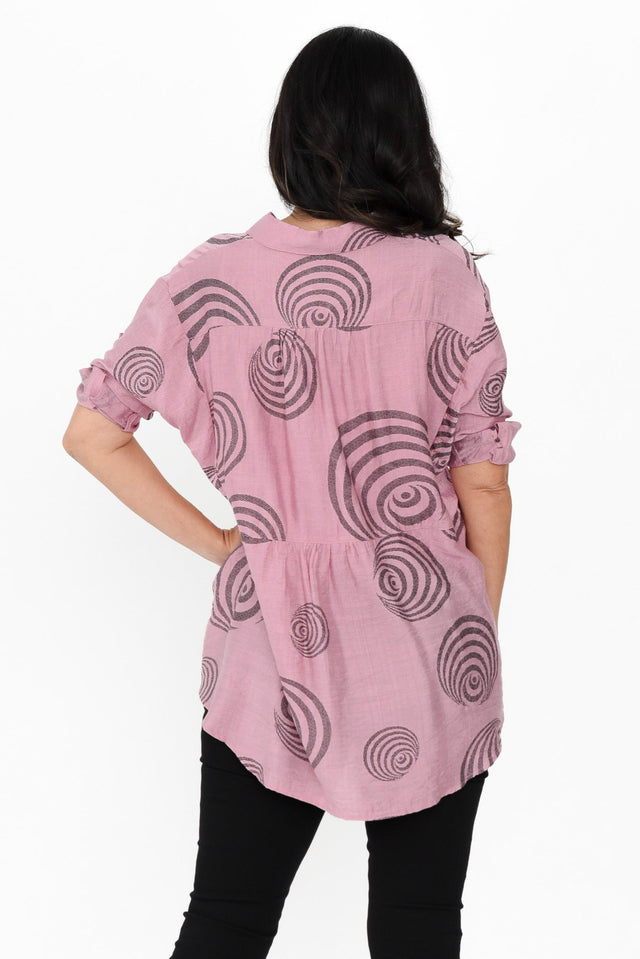 Fergus Pink Circle Cotton Blend Shirt