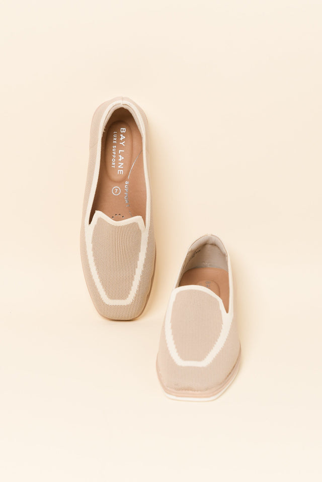 Fifi Beige Contrast Flyknit Loafer image 3