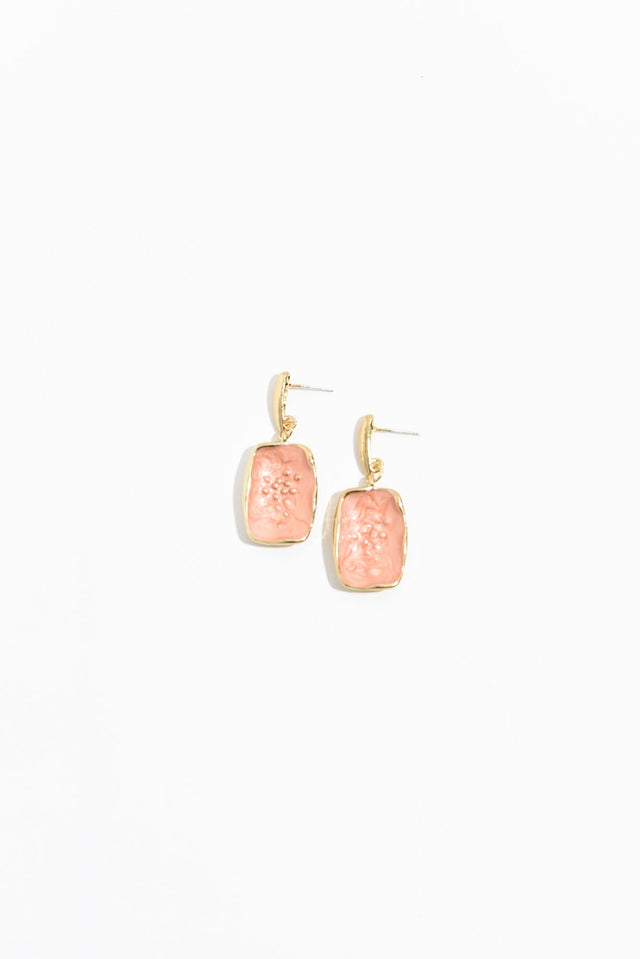 Fili Pink Enamel Drop Earrings