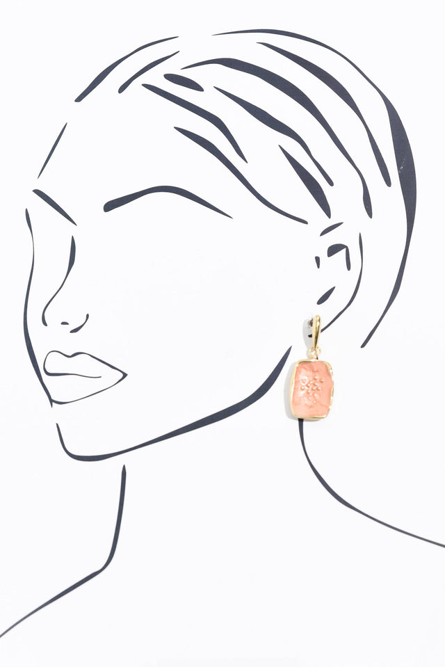 Fili Pink Enamel Drop Earrings
