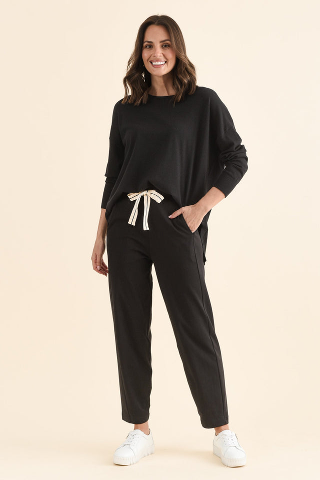 Fisher Black Cotton Barrel Pants image 6