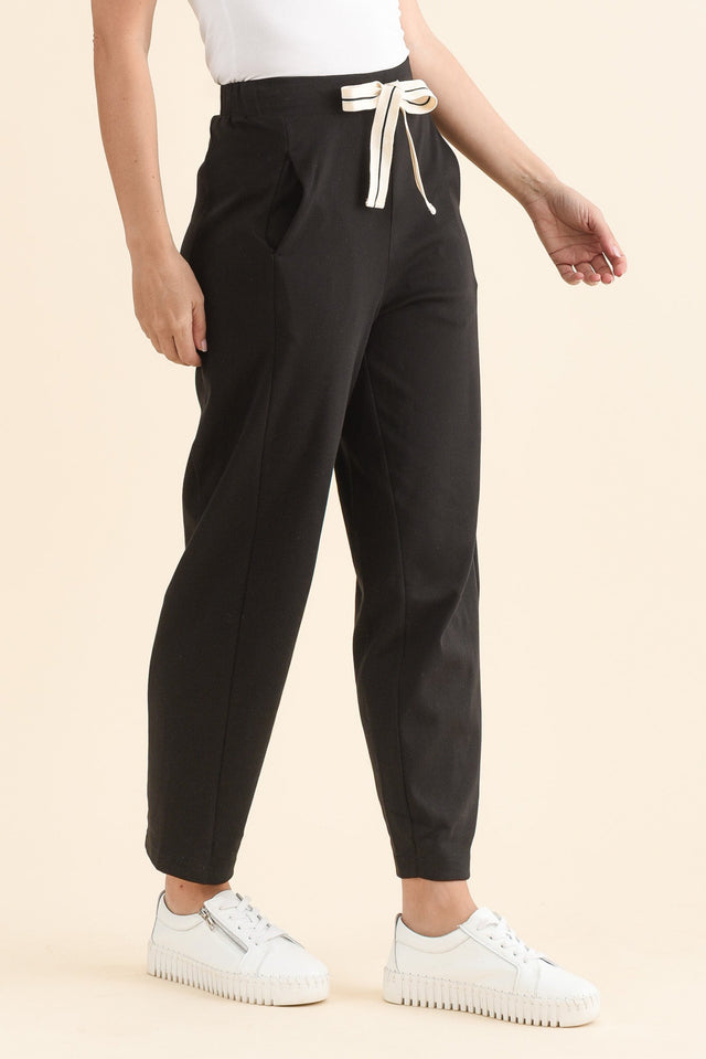 Fisher Black Cotton Barrel Pants image 3
