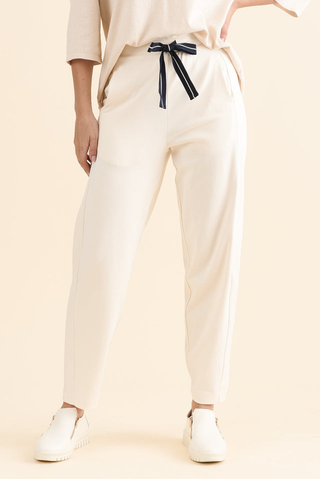 Fisher Cream Cotton Barrel Pants image 1