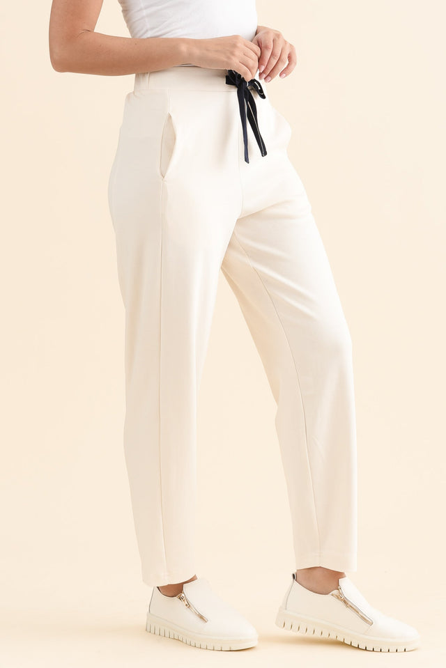 Fisher Cream Cotton Barrel Pants image 3