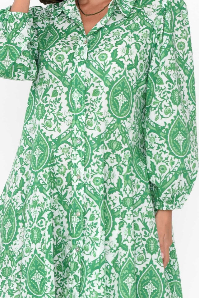 Fitzroy Green Paisley Cotton Dress