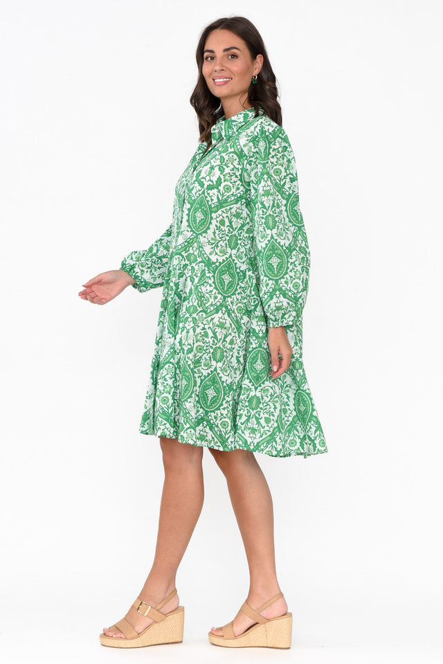Fitzroy Green Paisley Cotton Dress image 3