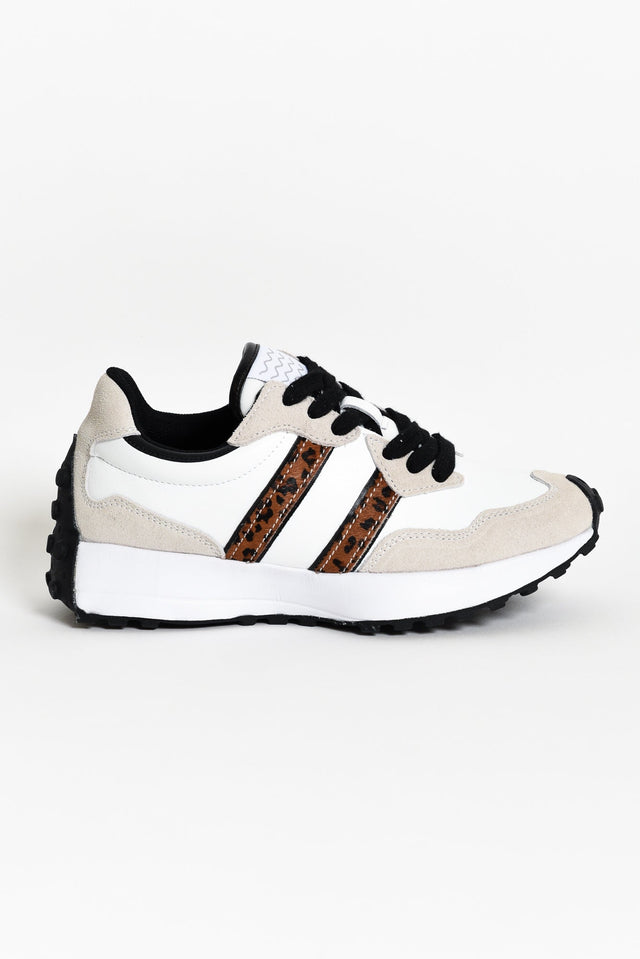 Flex White Leopard Leather Sneaker image 4