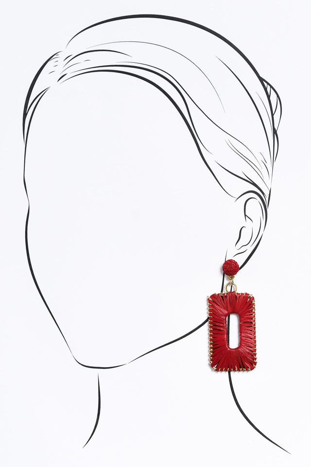 Florentine Red Woven Drop Earrings image 2