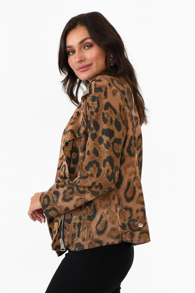 Fonda Gold Leopard Stretch Jacket