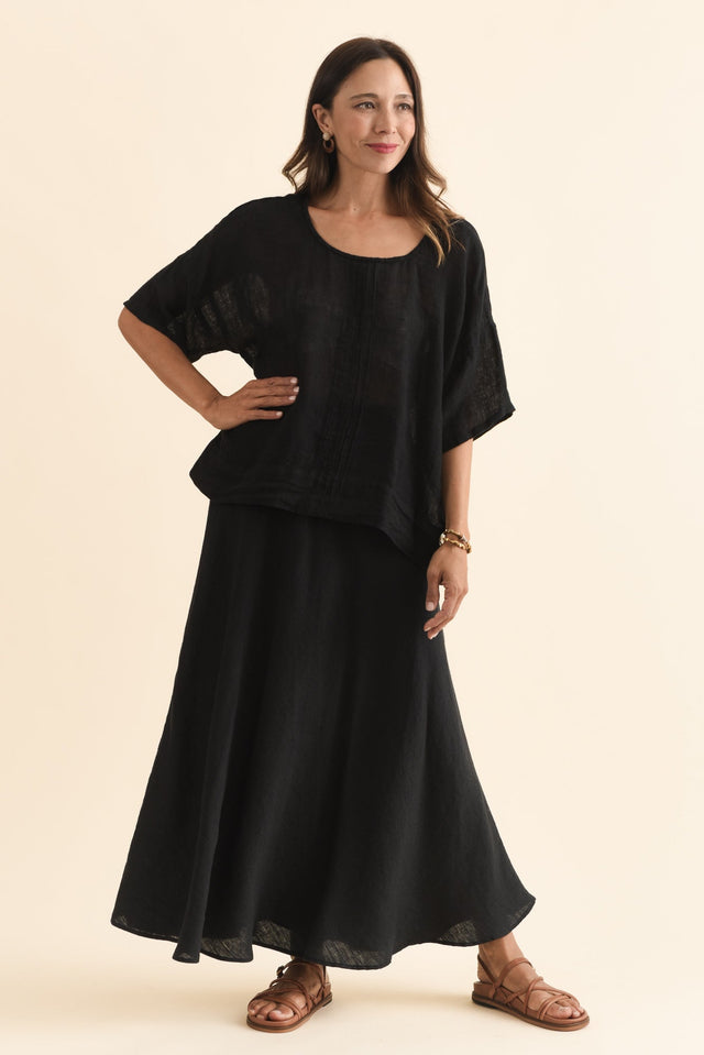 Sottana Black Linen Maxi Skirt banner image
