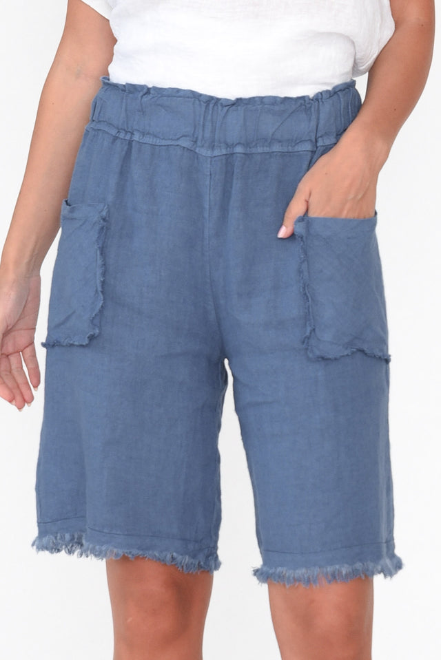 Fraser Steel Linen Shorts