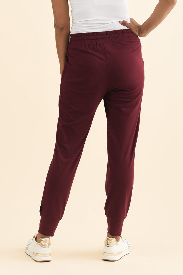 Freedom Burgundy Drawstring Sweatpants,Brunette model,alt text|model:Cara image 6