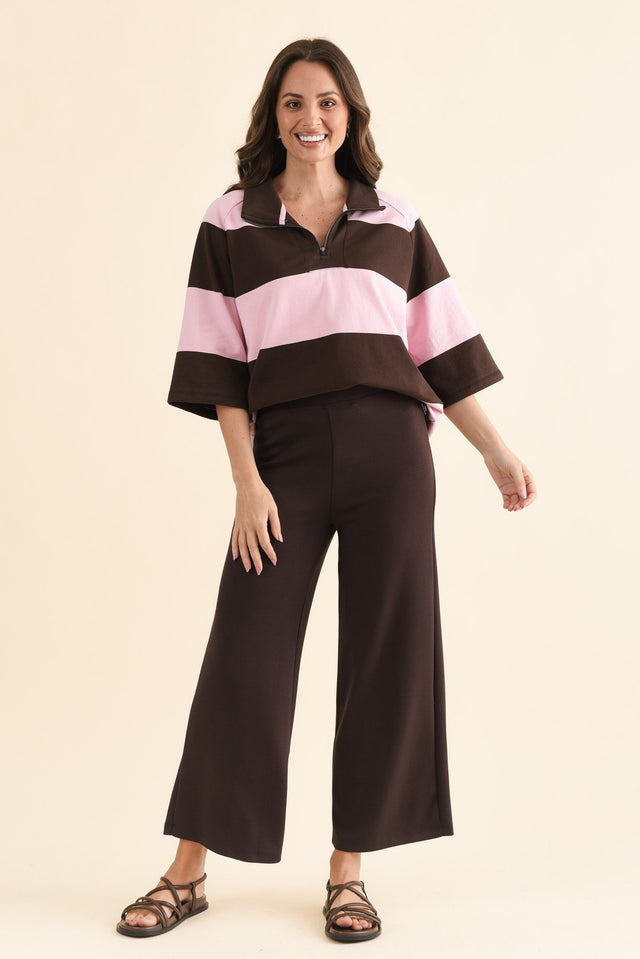 Freedom Chocolate Wide Leg Pants,Full Body,Brunette model,alt text|model:MJ image 2