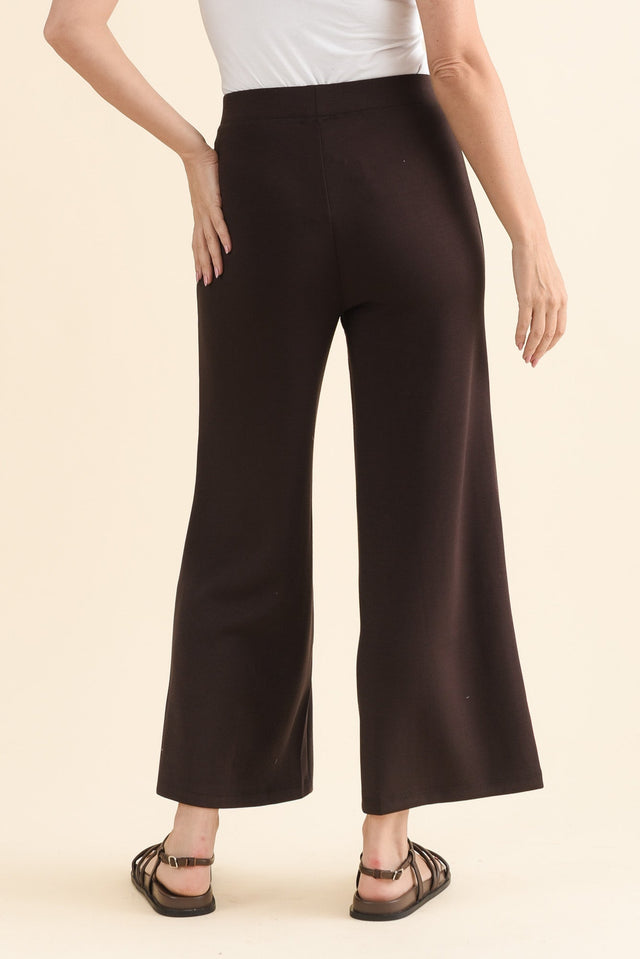 Freedom Chocolate Wide Leg Pants,Back,Brunette model,alt text|model:MJ image 4