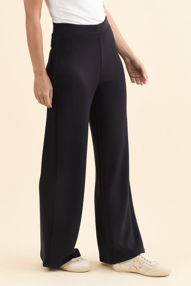 Freedom Dark Navy Wide Leg Pants,Brunette model,alt text|model:MJ image 4