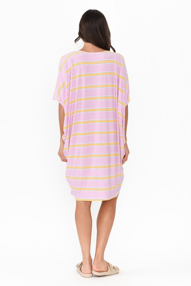 Freya Pink Stripe Bamboo Batwing Dress