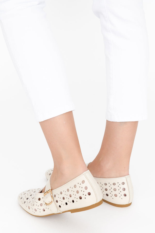 Fruity Cream Leather Ballet Flat