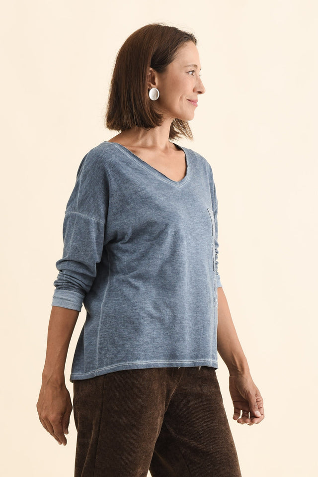 Fulton Steel Patchwork Cotton Top,Brunette model,alt text|model:Cara image 5