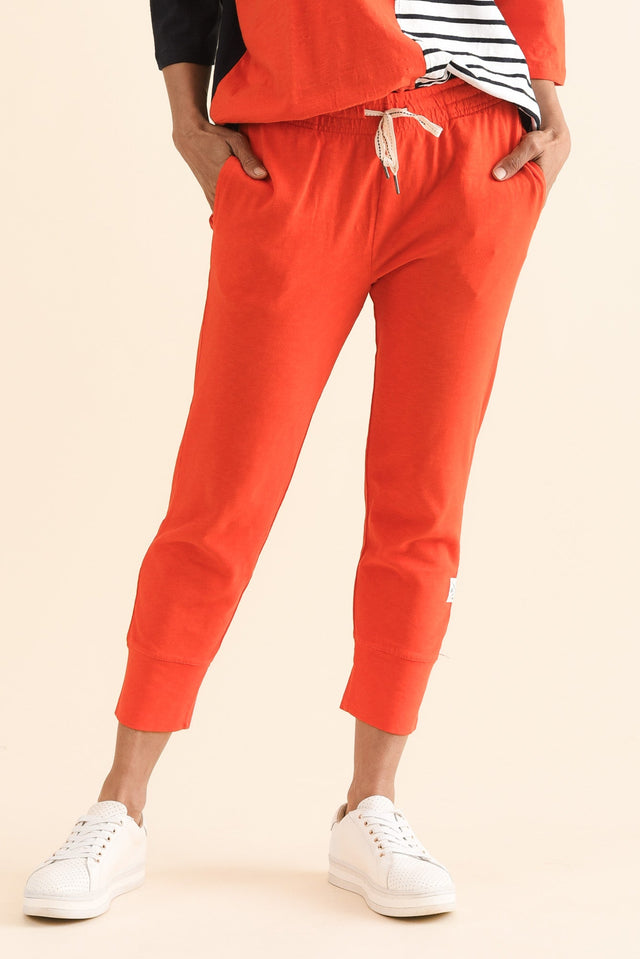 Fundamental Brunch Bright Red Cotton Sweatpants image 1