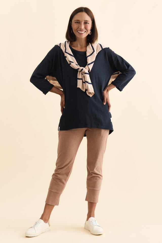 Fundamental Brunch Mocha Cotton Sweatpants,Brunette model,alt text|model:Cara image 4