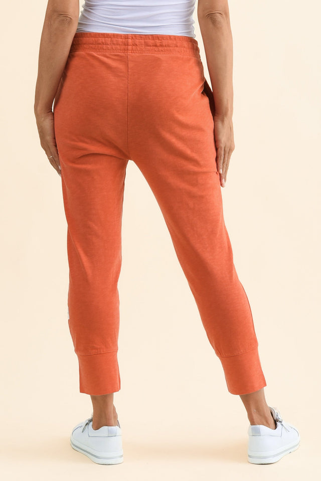 Fundamental Brunch Orange Cotton Sweatpants,Back,Brunette model,alt text|model:Cara image 4