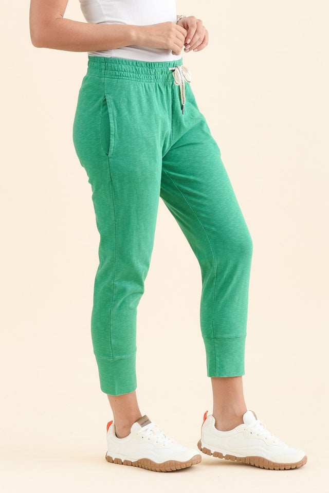 Fundamental Brunch Sage Cotton Sweatpants,brunette model,Back of Outfit,alt text|model:MJ image 4