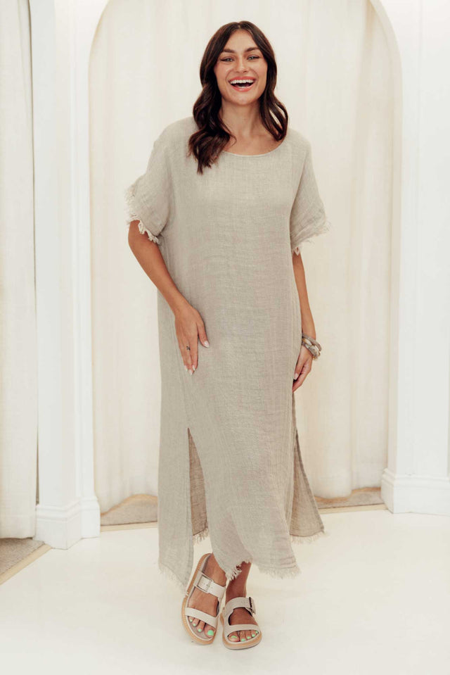 Galene Natural Linen Dress