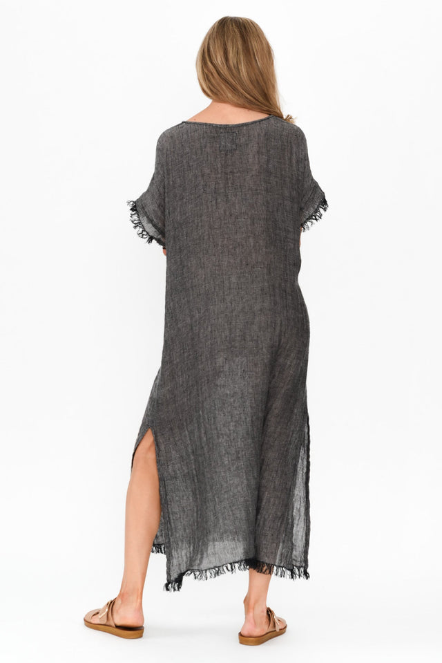 Galene Charcoal Linen Dress