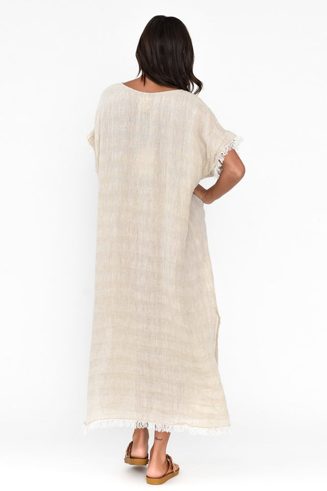 Galene Natural Stripe Linen Dress