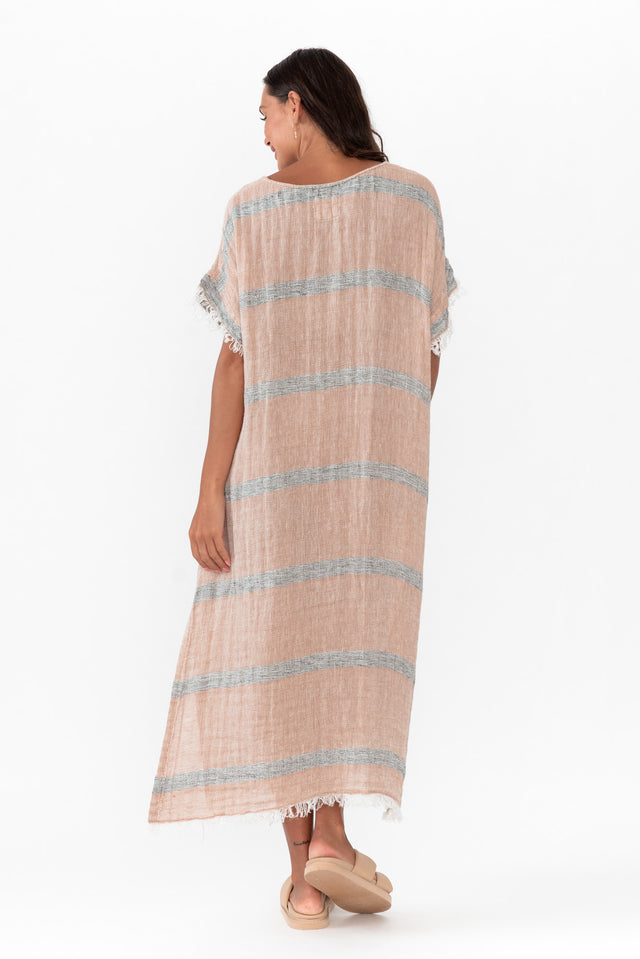 Galene Pink Stripe Linen Dress